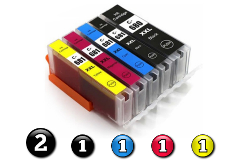 6 Pack Combo Compatible Canon ink cartridges (2 x PGI-680XXLBK + 1 x CLI-681XXLBK/C/M/Y) 6 Pack Combo Compatible Canon ink cartridges (2 x PGI-680XXLBK + 1 x CLI-681XXLBK/C/M/Y)
